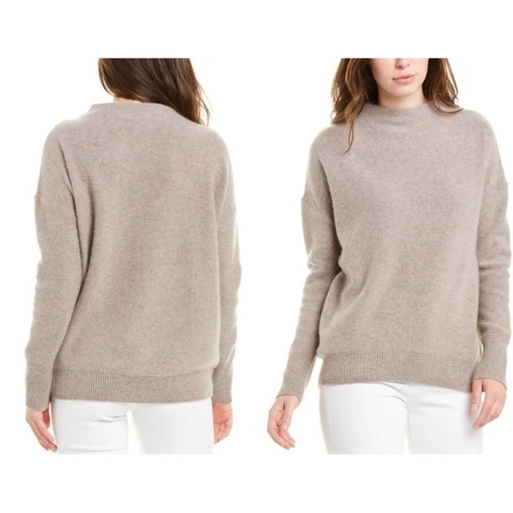 Magaschoni Funnel Neck Sweater in Tan - Picture 1 of 4